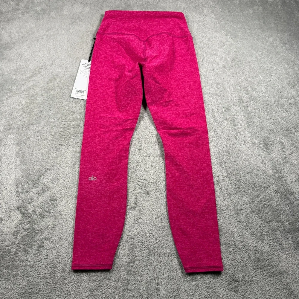 Alo Yoga Alosoft High-Waist Highlight Legging Women XS Pink Heathered 7/8 Length
